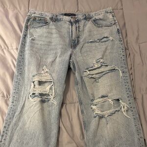 Aeropostale Women's Ripped Light Blue Jeans